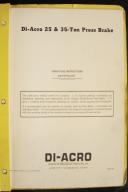 Di-Acro-Di-Acro 25-35 Ton Press Brake Operating Manual & Parts-14-72-14-96-16- 96-16-72-01